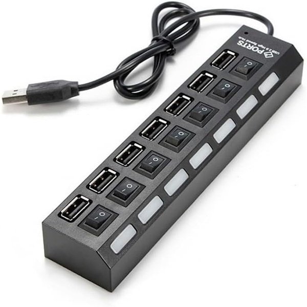 Hub USB de 7 puertos con interruptor