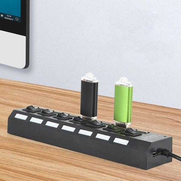 Hub USB de 7 puertos con interruptor
