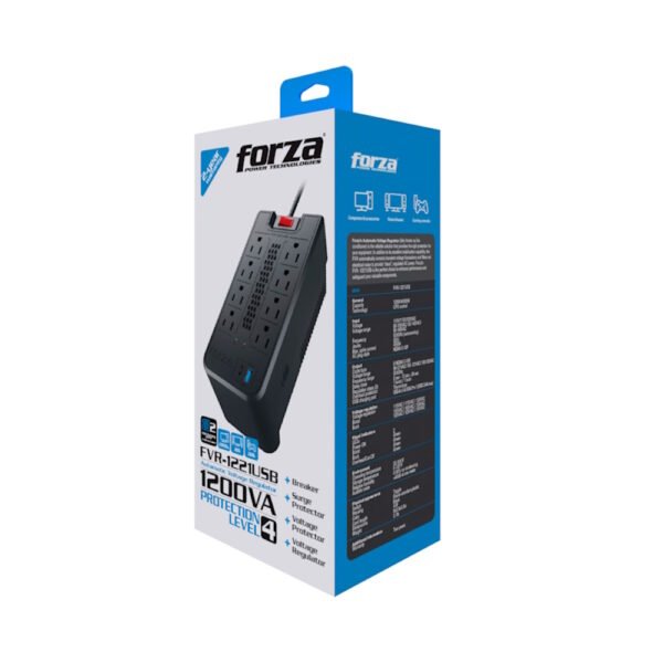 Regulador automático de voltaje 1200VA/600W Forza