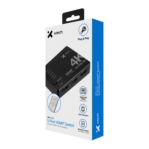XHA-430_6 Switch HDMI® de 5 puertos