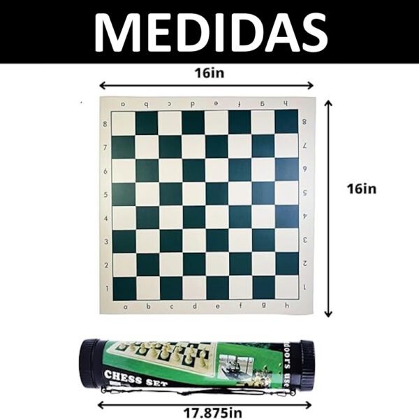 Ajedres tubo__02 Ajedrez portatil de tubo 16 x 16 pulgadas